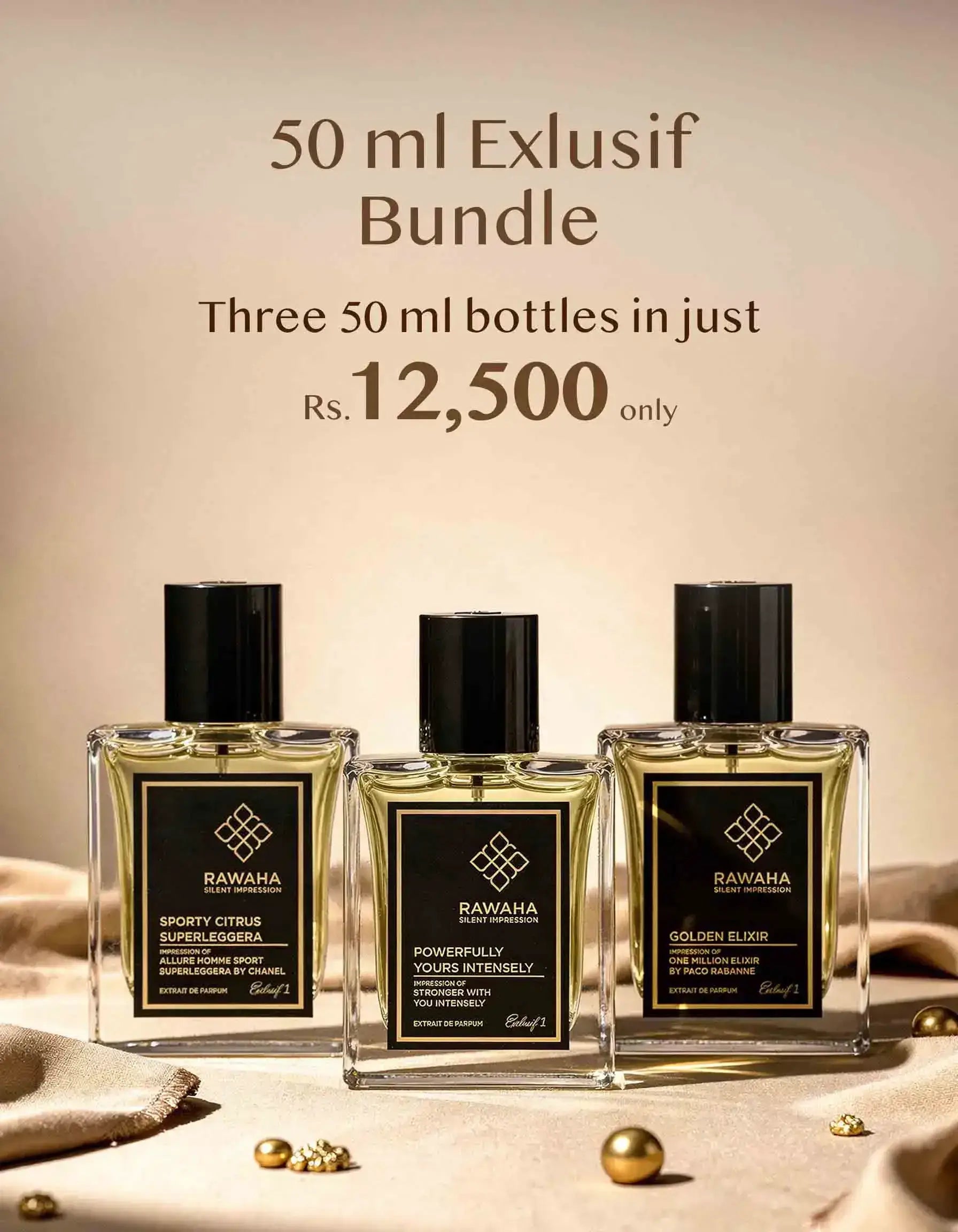 3 Exclusif Perfumes Bundle 50ml