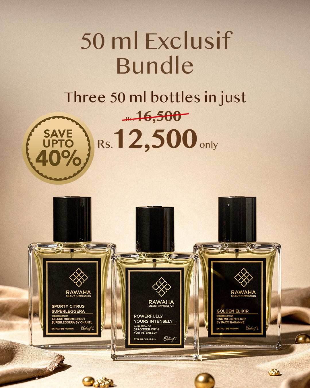 3 Exclusif Perfumes Bundle 50ml
